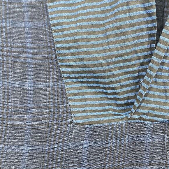 CMMN SWDN Blue Plaid Short Sleeve Shirt Collared Cotton Pullover Lightweight Blu - Picture 9 of 12